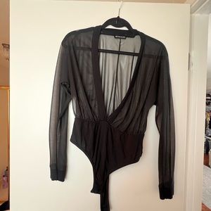 PRETTY LITTLE THING SHEER OPEN BODYSUIT